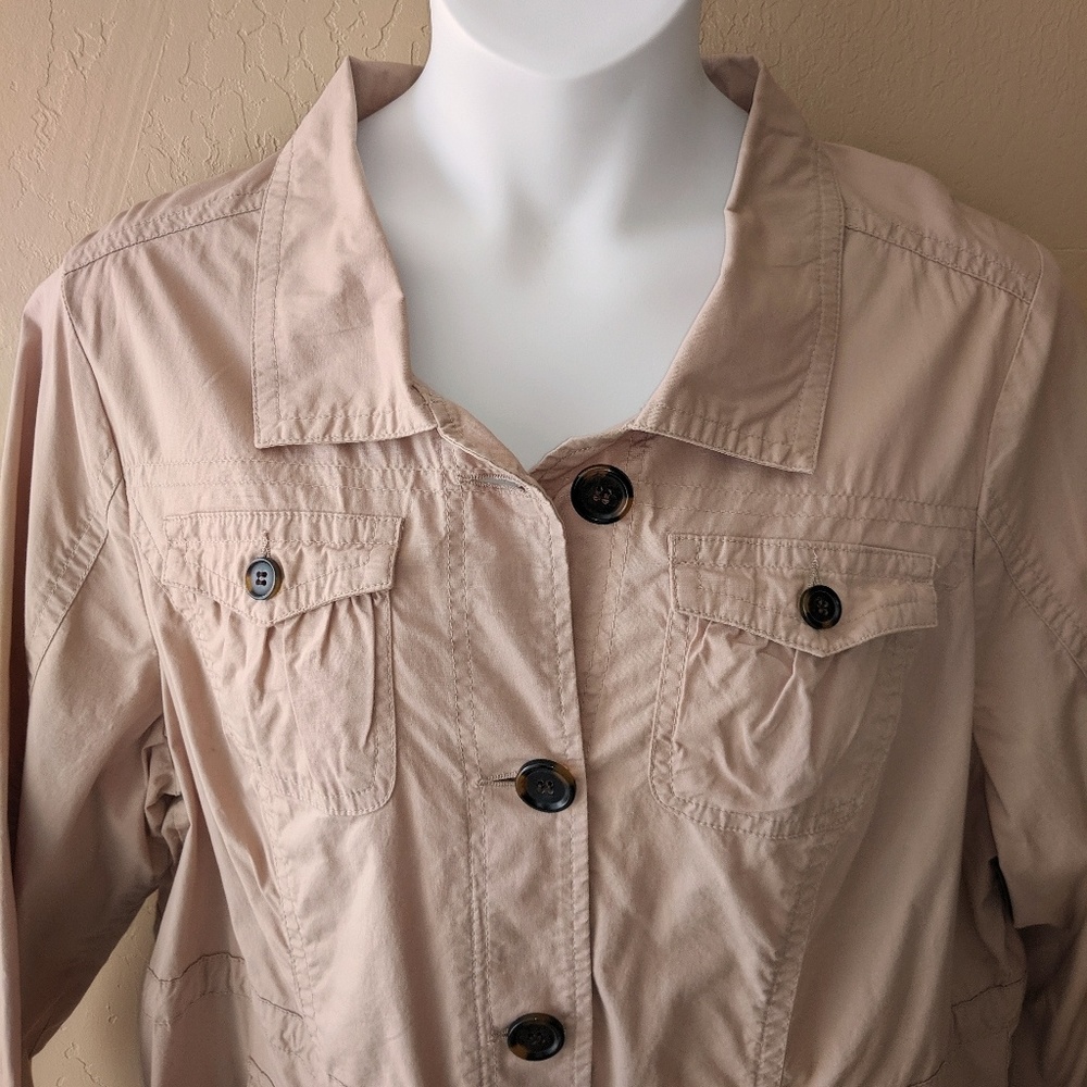 Lane Bryant Cotton Khaki Safari Blouse Size 20